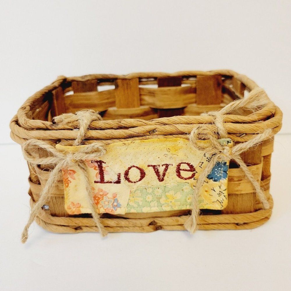 Linenberry Patch USA Woven Love Small Basket
